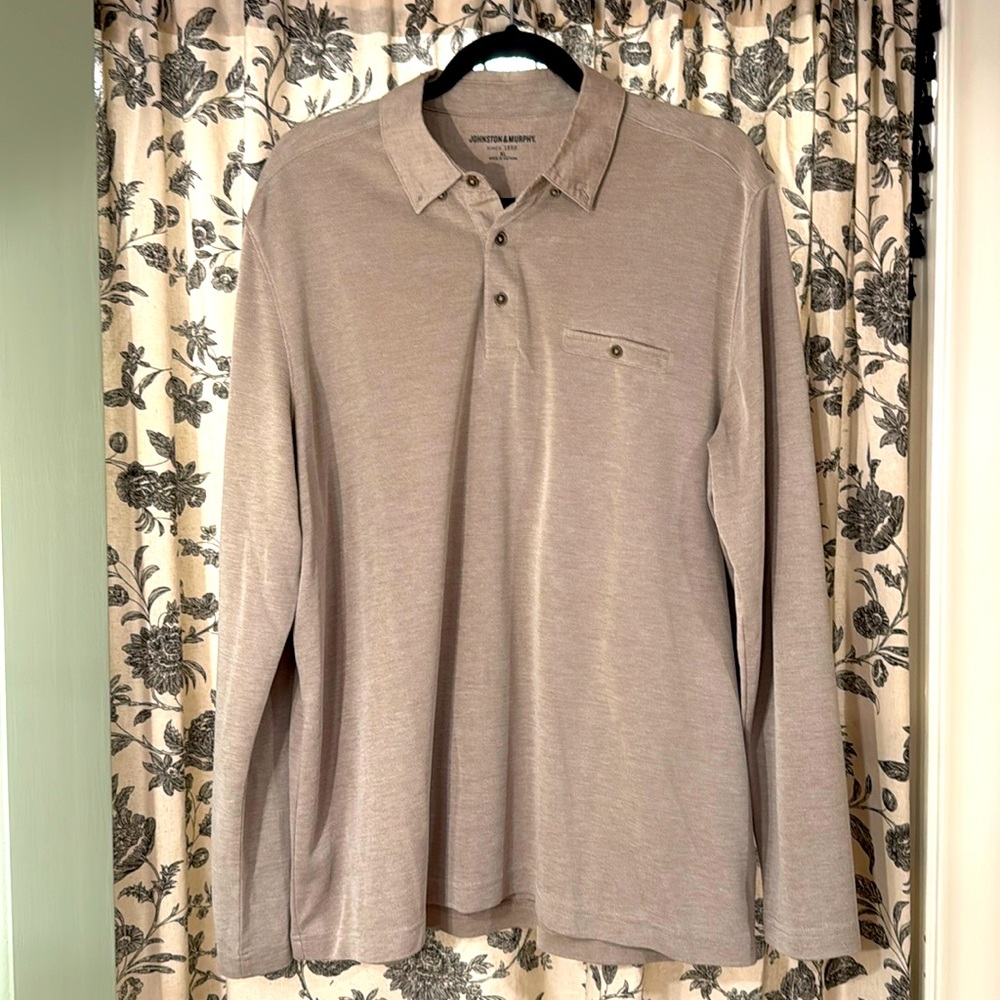 Johnston & Murphy Long Sleeve Polo w/pocket
